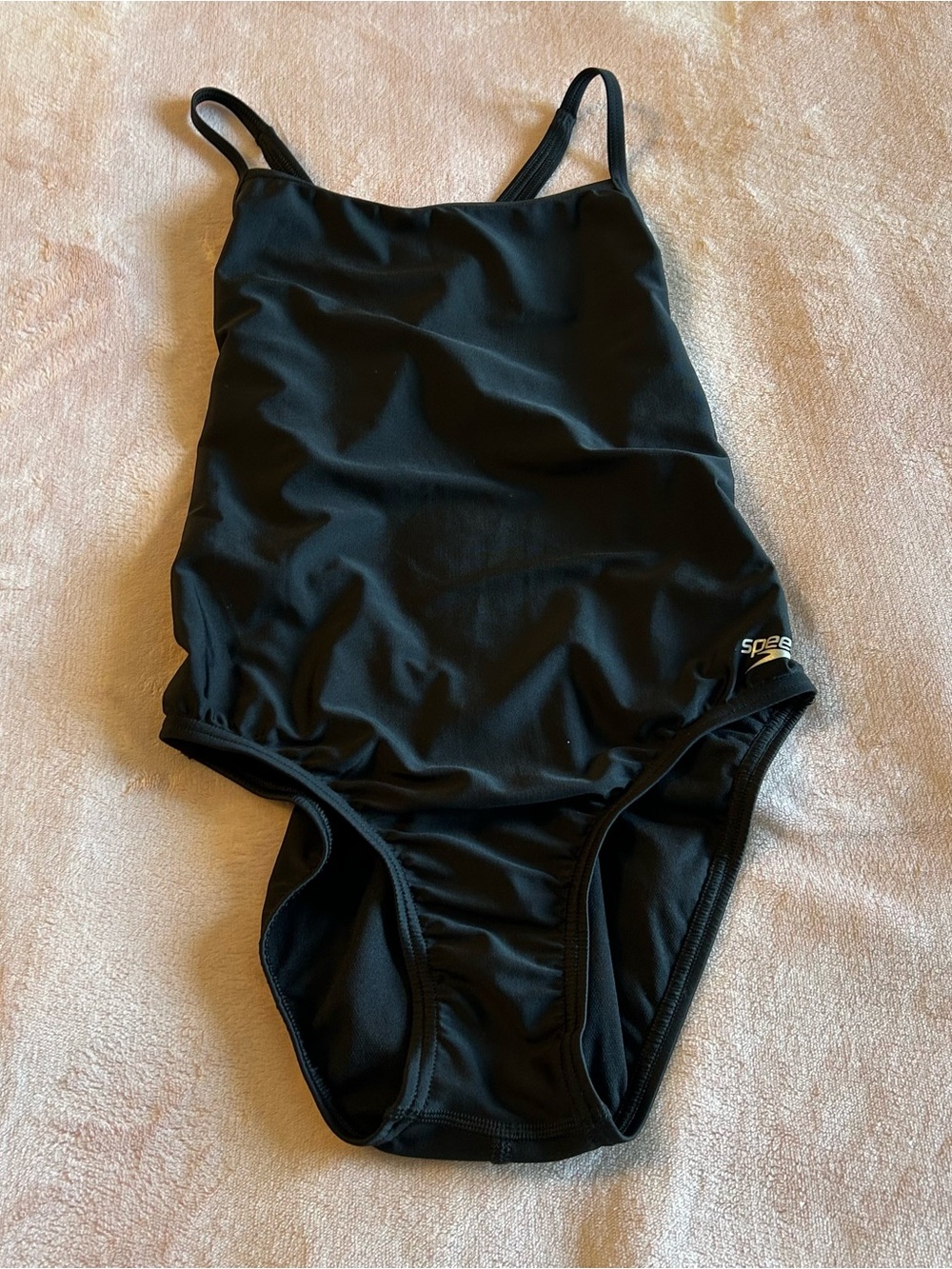 Speedo Eco Endurance black swimsuit size 6/32 crossed spaghetti straps open back